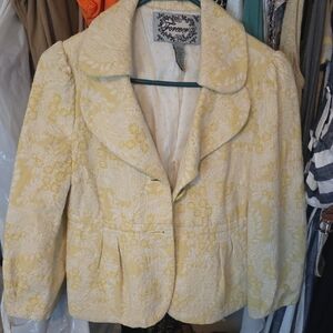 Forever Collectibles Yellow Floral Blazer